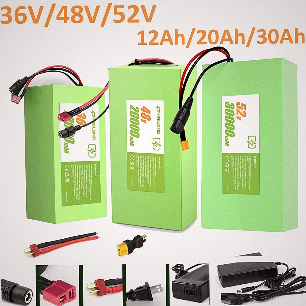 36V 48V 52V 12AH/20AH/30AH Battery for 200W-2000W Ebike Electric Bicycle Bike