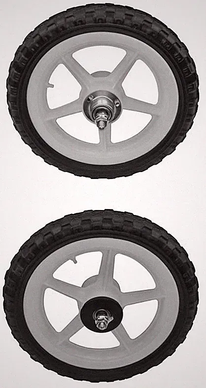 ALTALINE BICYCLE 12" 5-SPOKE PLASTIC FRONT OR FREEWHEEL BLACK/WHITE.