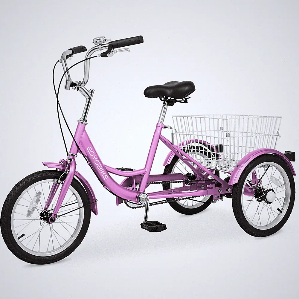 Beginner Tricycle 16in 1 Speed 3 Wheel Trike Bicycle Bike with Basket Kids Gifts