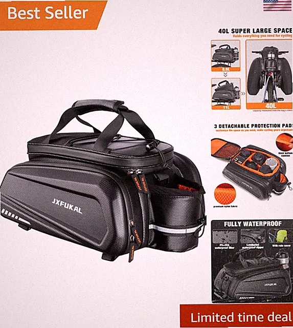 Bike Bags for Bicycle Rear Rack 40L Hard Shell Waterproof Replacement
