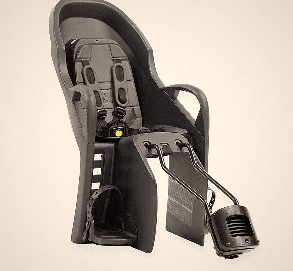 Burley Dash FM Child Bike Seat Frame Mount, Extended Rails Bicycle Black Gray
