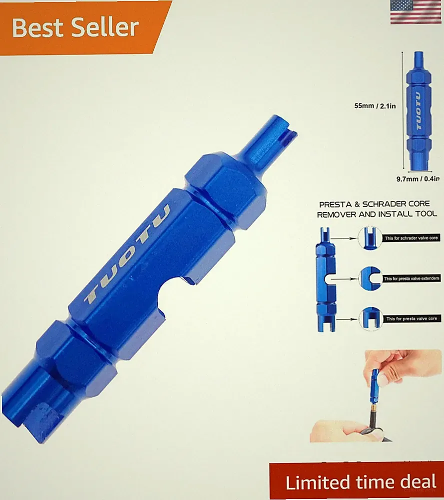 Compact Alloy Steel Bicycle Valve Core Tool for Presta and Schrader Valves