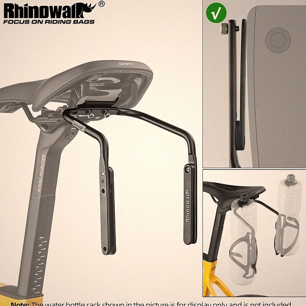 Rhinowalk Bicycle Rear Seat Rack Extended Reinforcement More Stable Black 1pc