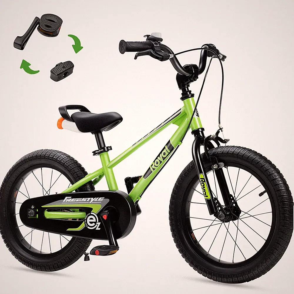RoyalBaby EZ 16 Inch Balance Pedal Convertible Bicycle Green RB16-30GH
