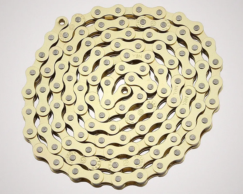 YBN ALTA BMX 1/SPEED BICYCLE STEEL CHAIN 1/2 X 1/8 X 112 GOLD.
