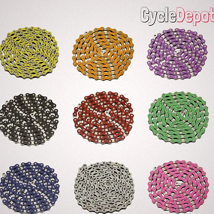 YBN Single Speed Bicycle Chain 1/2"X1/8" 112L BMX Freestyle Chain ALL COLORS